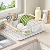 jouzevic Dish Racks for Kitchen Counter: Wooden Handles, Thickened Metal,