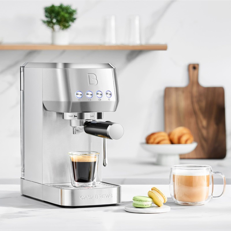 CASABREWS 3700 Essential Espresso Machine 20 Bar, Stainless Steel Cappuccino