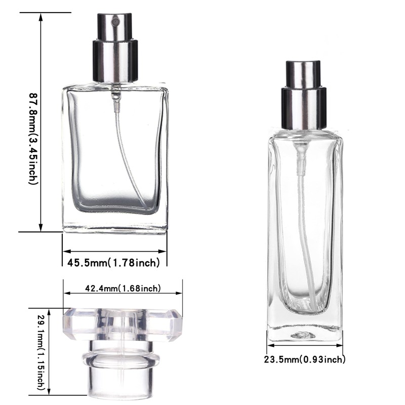 6 Pack 30ml / 1 Oz Transparent Refillable Perfume Bottle,