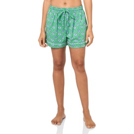 Vera Bradley Women's Cotton Pajama Shorts with Pockets (Extended Size Range), Garden Green Leaf