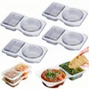 FeBohao 4 Pcs Double Compartment Condiment Container Reusable Snack Containers
