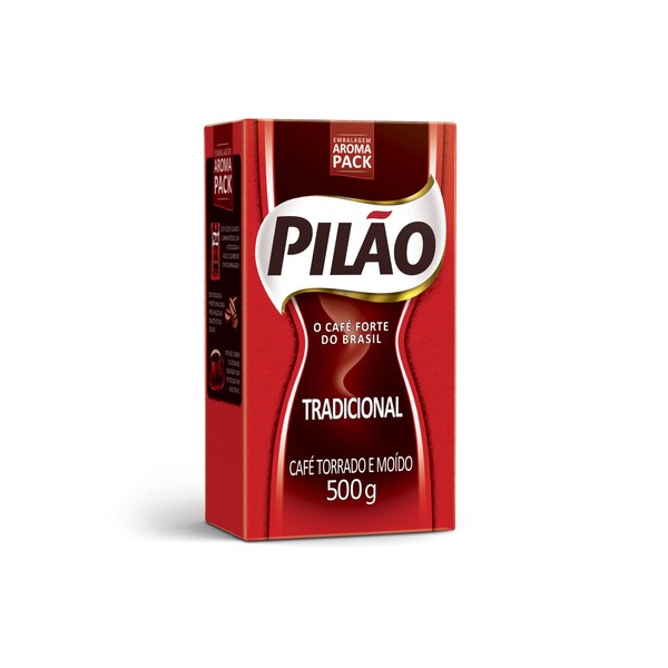 Pilao Roasted & Ground Coffee, Café Pilão Torrado E Moído, 17.6 Oz, 500 g