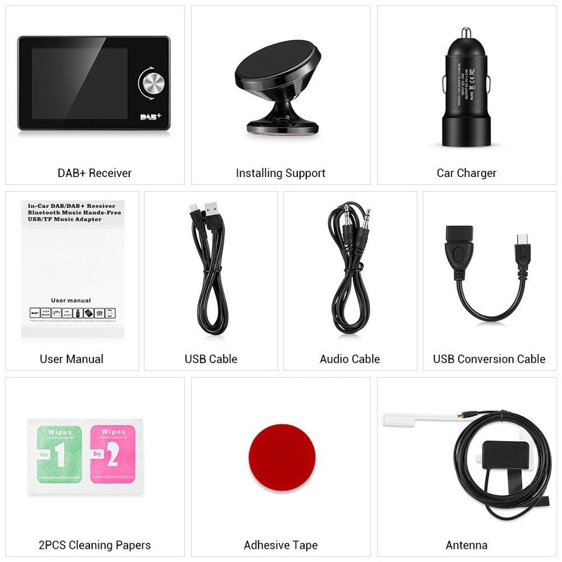 EZoneTronics Car DAB/DAB+ Radio Adaptor[2.8" Colorful Display], Portable DAB Digital