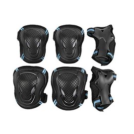 TINAYAUE Kids Teens Adults Knee Brace Elbow Pads Wrist Guard Set Professional Protective Gear Reflective Adjustable Collision Avoidance Sports Protector for Roller Blading Skateboarding Biking