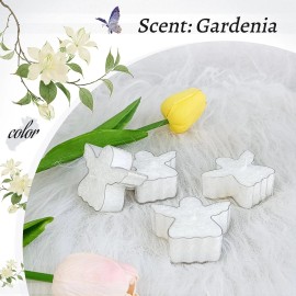 24-Pack Gardenia Scented Tealight Candles Cute White Angel Shaped Tea Lights Clear Cup Colored Votives for Spa Party Home Decorcolor: White, size: 24 pack, Fragrance: Pink purple butterfly