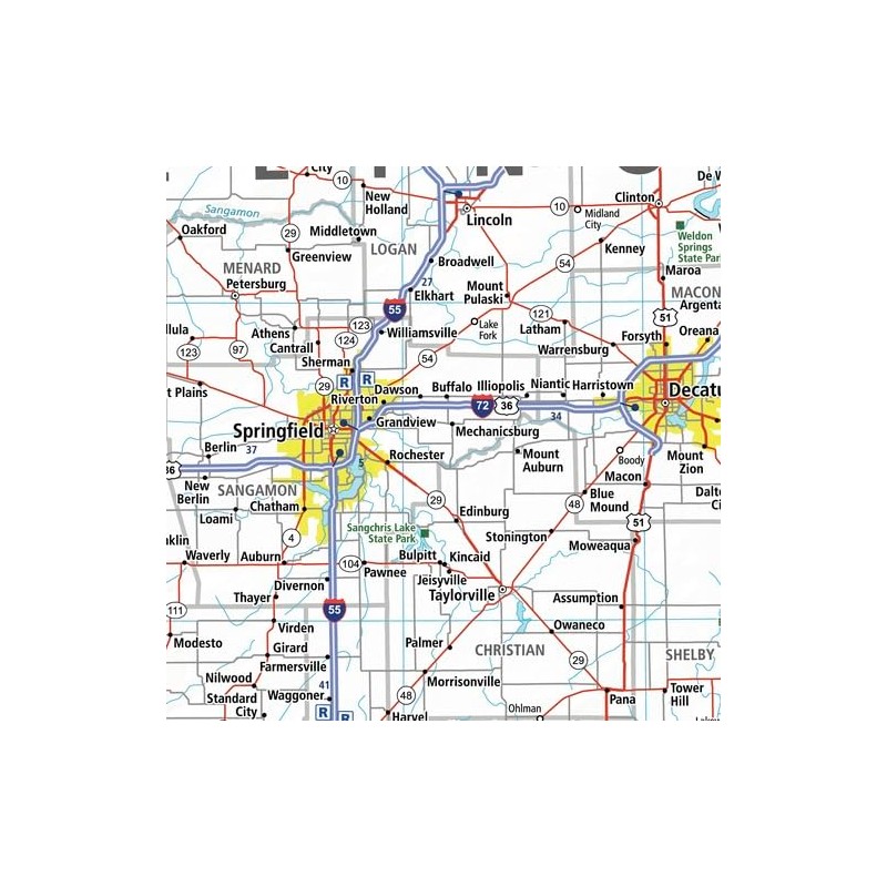 MapSherpa: Illinois State Wall Map - 24 x 36 inch