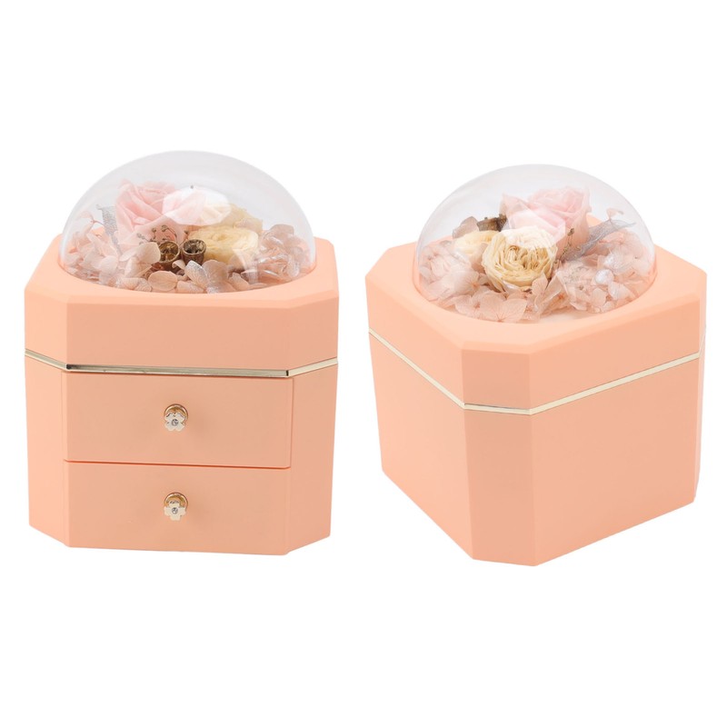 Forever Flower Double Drawer Octangle Gift Jewelry Packaging Storage Jewelry