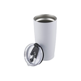 Termo Acero Inoxidable Doble Capa Térmico 20 Oz con Tapa Portátil Black Tumbler 550ml 10 horas de duración (BLANCO)