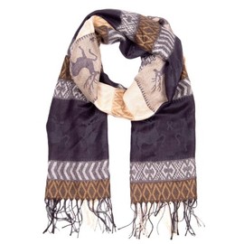 Enzianblau Traditional Costume Scarf, Deer Motif, Costume Scarf, Scarf for Dirndl, Oktoberfest Scarf, Various Colours (Black), Black-black