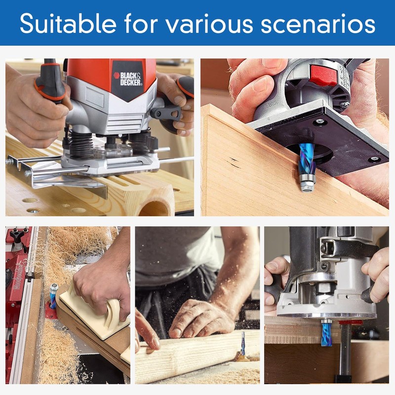 Spiral Flush Trim Router Bit Set ,Top & Bottom Bearing,1/2