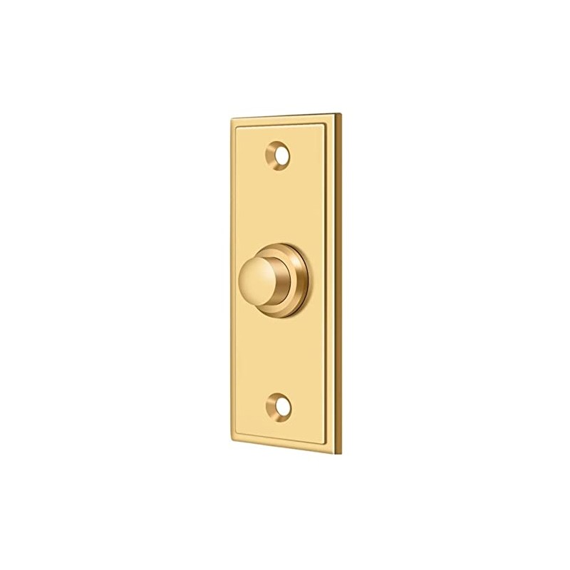 Deltana Bbs333cr003 Rectangular Contemporary Bell Button, Lifetime Brass