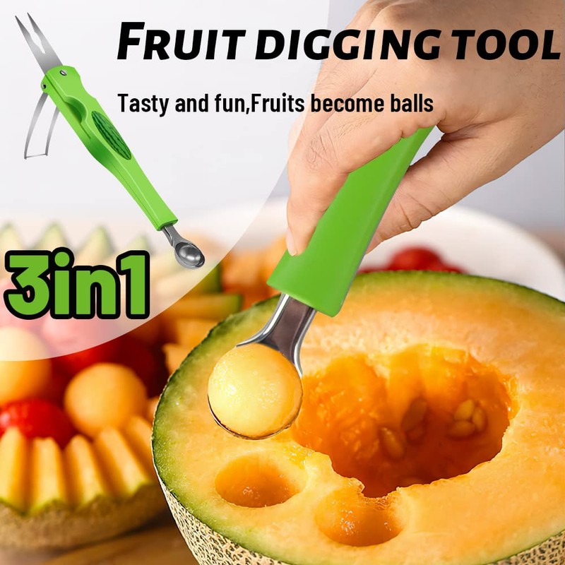 3 in 1 Ball Cutter, RosyFate Watermelon Cutter, Melon Cutter