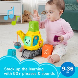 Fisher-Price Baby & Toddler Learning Toy Count & Stack Crane with Blocks, Lights, Music & Sounds for Infants Ages 9+ Months