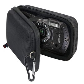 Khanka Protective Storage Case Compatible for RICOH PENTAX WG-90/WG-80/WG-80/WG-70/WG-60/WG-50/WG-40/WG-30 Digital Camera (Black Zipper), black