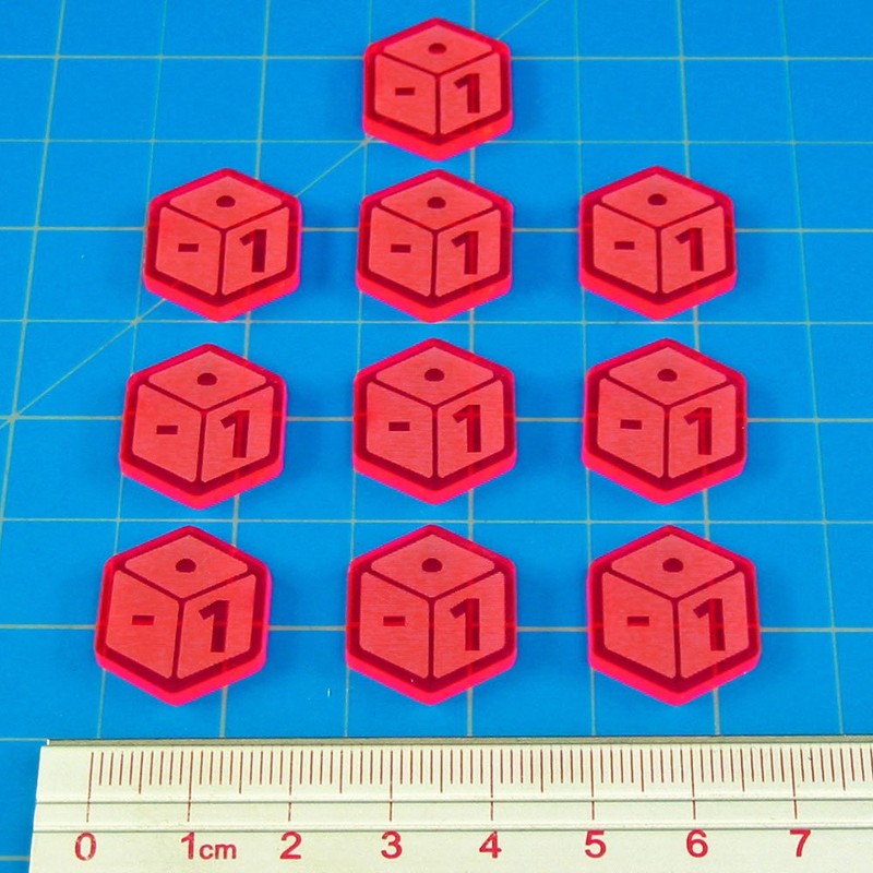 LITKO Minus One Tokens, Fluorescent Pink (10)