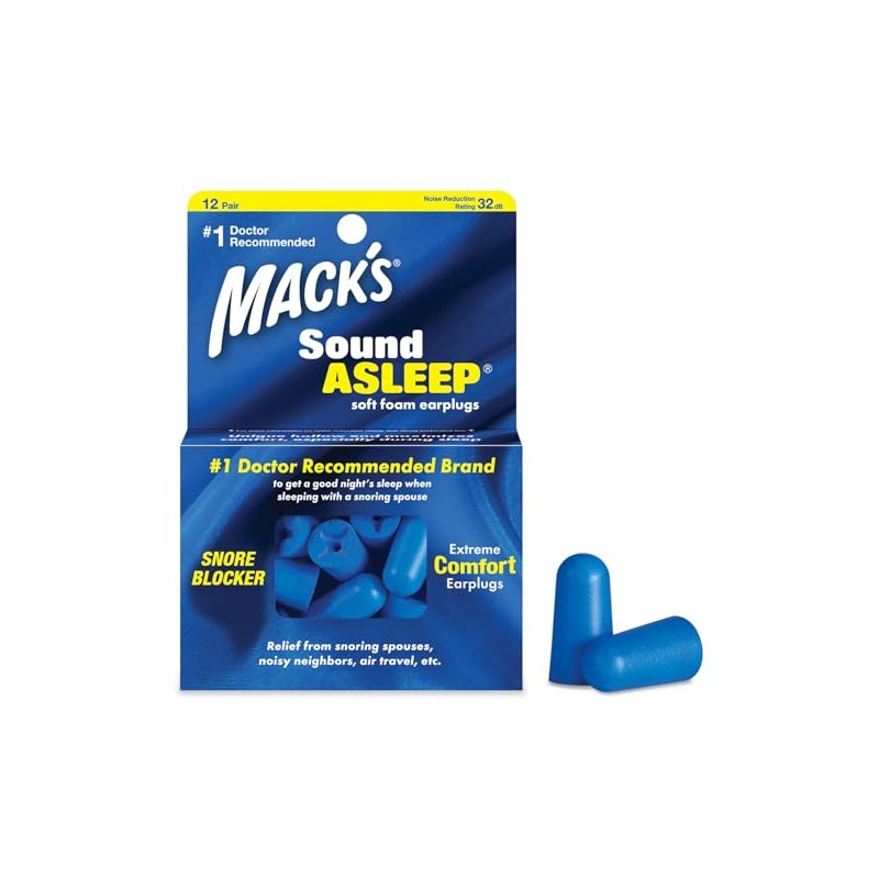 Macks - Tapones para los oídos (espuma suave), Azul, 12