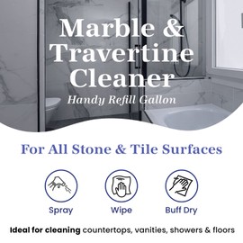 Marblelife InterCare Marble and Travertine Cleaner, Natural Stone & Terrazzo Liquid Cleaner, Shower & Tile Surface Care, Floor, Walls & Countertop Cleaner and Degreaser, Refill Gallon