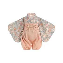 Sweet Mummy Baby Hakama, 100% Organic Cotton, Japanese Clothing, Children's Day, Luncheon Festival, Newborn, First Eating, Hina Festival, Shichi-Go-San Festival, Baby Shower, Gift, Formal (Old Pink/50-70)