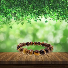 Arihant Gems & Jewels® Natural Certified Tiger Eye Quartz Bracelet with 10mm Round Beads | Healing Crystal for Courage, Confidence & Protection | Unisex Spiritual Energy Jewelry.