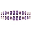 Purple Press on Nails French Tip Fake Nails Medium False