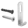Prime-Line 193675 J-Shaped Mirror Holder Clip, 1/4 in, Steel (4