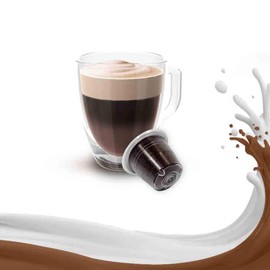 50 KICKKICK Mocaccino Kaffeekapseln Nespresso Kompatibel MADE IN ITALY Kaffee, Milch und Kakao Heißgetränk für Nespresso Kaffeemaschine