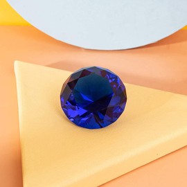 LONGWIN 60mm W Crystal Diamond Paperweight Ornament Home Venue Decorations Solid Color Blue