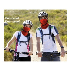 Fishing Neck Gaiter, Sun Protection Face Mask, Cooling Neck Shield Scarf Cycling Balaclava Bandana for Men and Women (Red)