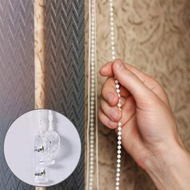 Roman Blind P Clip,4 PCS Curtain Clear P Clip with Screws Plastic Blind Cord Hook Blind Cord Safety Device for Vertical Roman Roller Blinds Ball Chain Cord Control