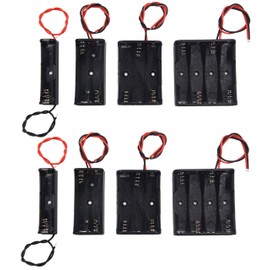 LampVPath (Pack of 8 AAA Battery Holder Bundle 2PcsSingle 1AAA,2Pcs2X 1.5V 2AAA Battery Holder, 2Pcs 3AAABattery Holder with Wires, 2Pcs 4X 1.5V 4AAABattery Holder with Leads