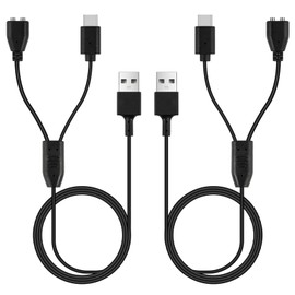 Pack of 2 Charger Cord Replacement for Jugbow/Delupet/Yawpet Training Collar, 2-in-1 USB C and Magnetic Bark Collar Charging Cable