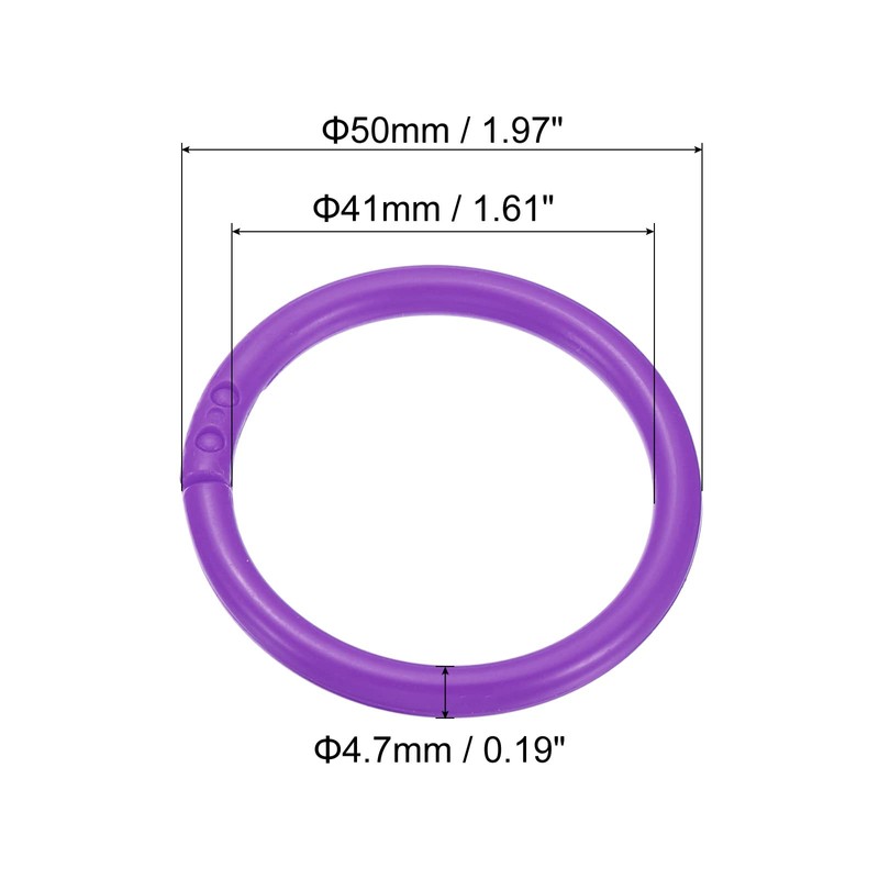 PATIKIL 2" OD 1.6" ID Loose Leaf Rings, 100 Pack