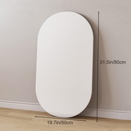 WOHNZA Oval Table Top, White Dining Table Replacement Surface, DIY Portable Desktop Easy to Clean for Restaurant Living Room Balcony (31.5x19.7in/80x50cm)