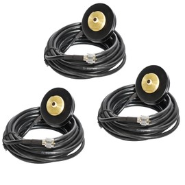 3Pack NMO Mount Magnetic Antenna Base 5M Cable with Mini-UHF Plug for Car Bus Taxi Mobile Antenna