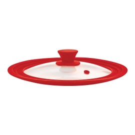 The World’s Greatest Universal Pot Lid and Microwave Cooking Cover, Red, Tempered Glass and Silicone, Fits Bowls and Cookware (8.5 to 11.5-Inches)