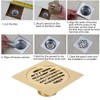 QANYEGN Gold Bathroom Drain, Copper Shower Floor Drain, Brass Shower