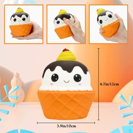 DJLLA Squishy Toy Set of 4, Squishy Set Stress Toy, Squishies Party Gifts, Autism, Kawaii Party Gifts, Slow Rising Toy for Children, Adults, Girls, Boys