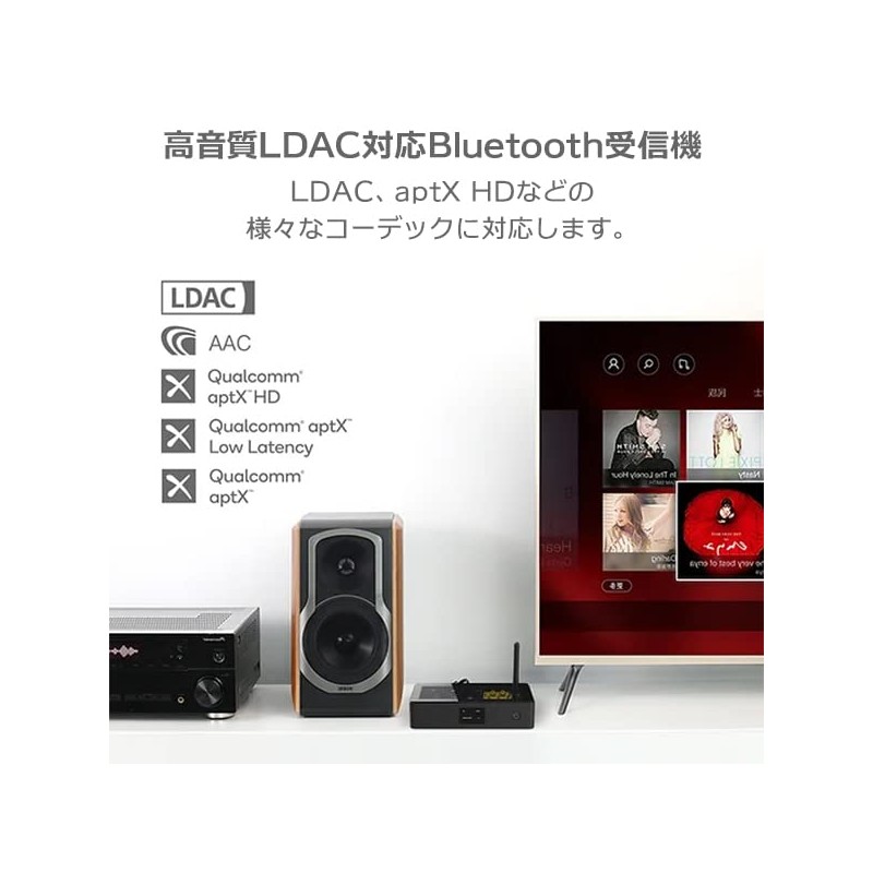Bluetooth Receiver LDAC Compatible apt-X HD Low Latency USB DAC