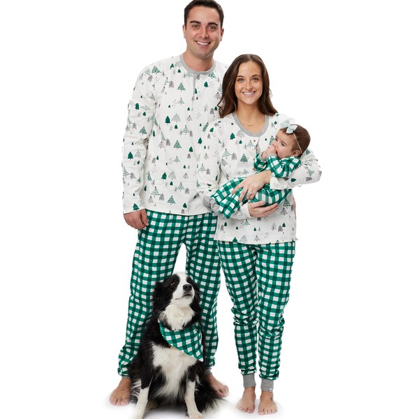 HonestBaby 1-Piece Family Matching Holiday Pajamas Organic Cotton for Men,