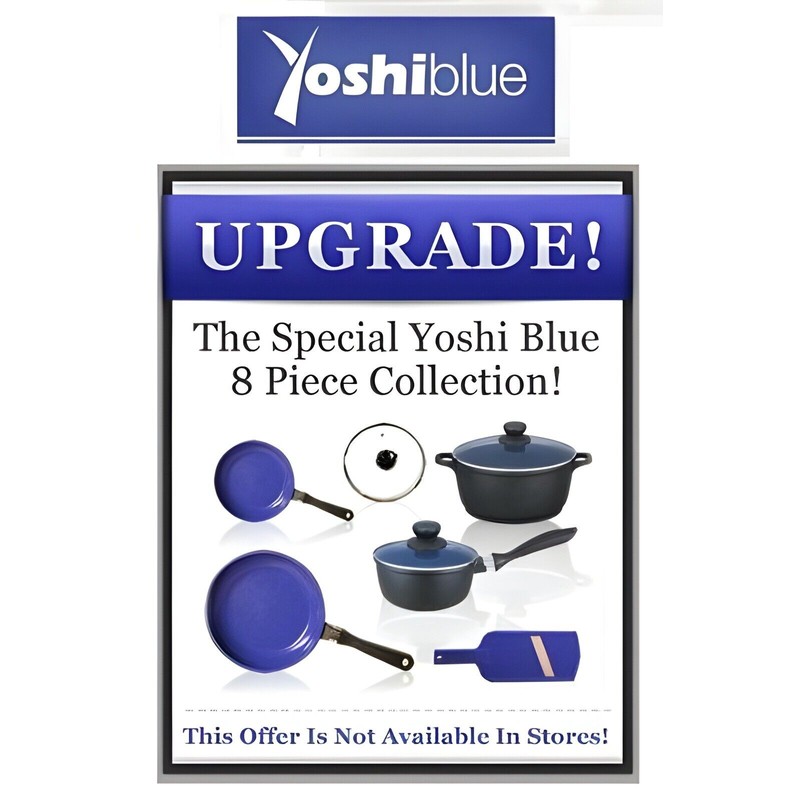Idea Village Yoshi Blue Diamond infused Ceramic Non-Stick Cookware 8