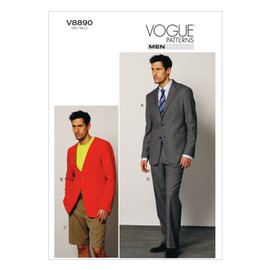 VOGUE PATTERNS V8890 Men's Jacket/Shorts and Pants Sewing Template, Size MUU (34-36-38-40)