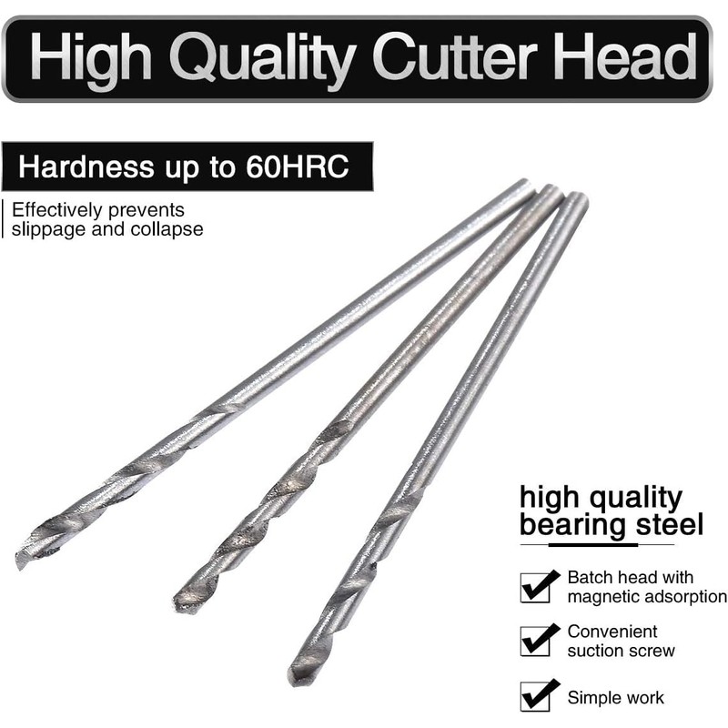 HOHXEN Mini Micro Drill Bit Set (0.3-1.6 mm Shank), Suitable