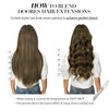DOORES Tape-In Real Hair Extensions, Light Run, Highlighted Medium Lon,