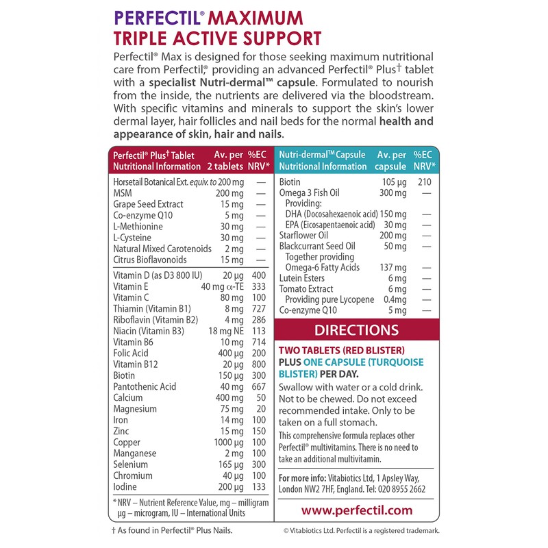 Vitabiotics - Perfectil - Max - 84 Tabs/Caps