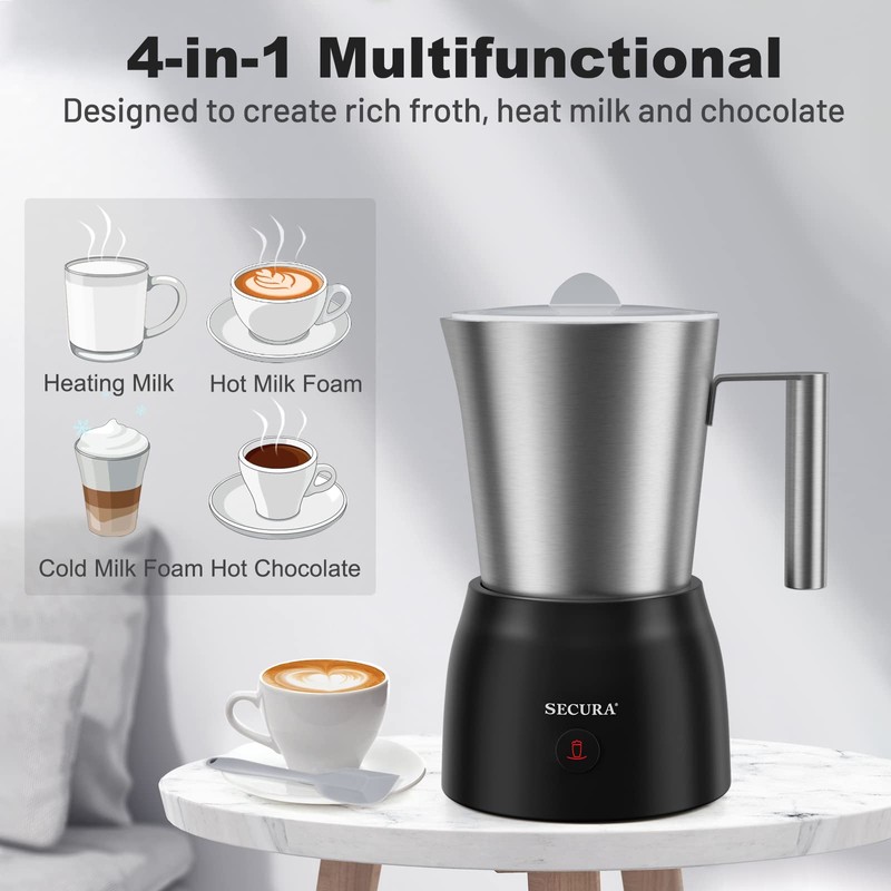 Secura Detachable Milk Frother and Steamer, 17oz Electric Milk Warmer