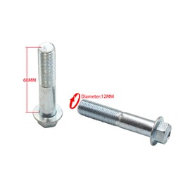 M12 Hex Head Flange Bolt 25 30 40 45 50 60 70 80 90 x 1.25 Pitch, Class 8.8 Zinc (M12-1.25 x 60)