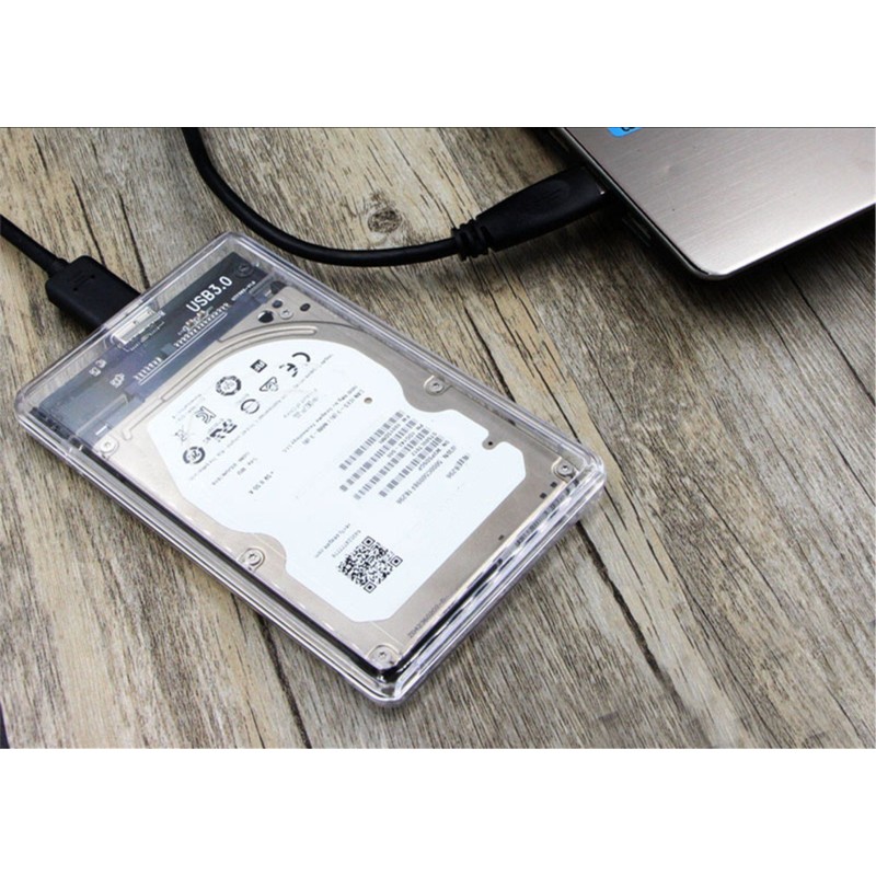 Transparent 2.5-inch HDD Case, USB 3.0 Connection, SATA Compatible, HDD/SSD,