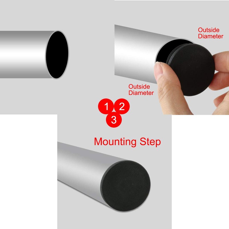 sourcingmap Round Plastic Blanking End Cap Tubing Tube Insert 50mm