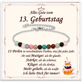 PDTU Girl's Birthday Gift for 13 Years, Birthday Gift for Girls, 13 Years, Colourful Bead Bracelet, Gift for Girls, Teenagers for Birthday