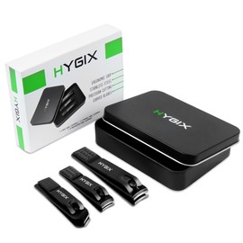 HYGIX Precision Nail Clipper Set in a Sleek Black Aluminum Case – Ultra-Sharp, Durable Fingernail, Toenail & Ingrown Nail Clippers